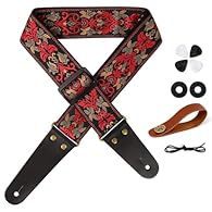 【Personalized Pattern】The guitar strap adopts the retro pattern of traditional embroidery, and designs a variety of elegant retro patterns, which are classic and distinctive, and are finished with exquisite embroidery jacquard, adding a unique beauty...