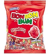 Colombina Bon Bon Bum Lollipops Strawberry Flavor, 24 Count (Pack of 1)