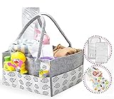 Diaper Caddy Organizer With FREE CHANGING PAD MAT & BIBS-For Changing Table-For Baby Boy Or Baby Girl-Crib, Pram & Car Organizer-Large Diaper Stackers & Caddies-Baby Shower Gift-Portable Non Rope Basket -Newborn Essentials Must Haves-Unisex-Nursery, Diapers (Gift Wrap Available) Hedgehog Animal Print