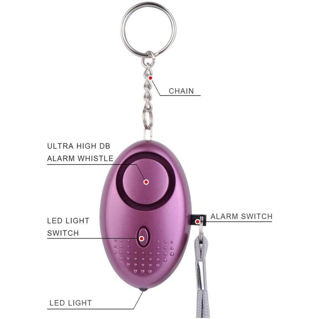 2Pc 140db Police Approved Mini Minder Loud Personal Staff Panic Rape Attack Safety Security Alarm Keyring with Torch - Image 3