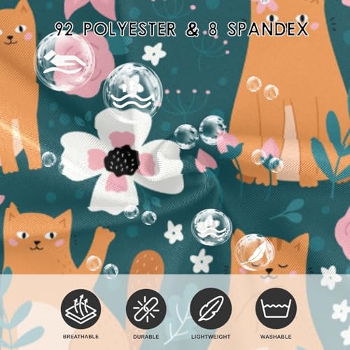 Girls One Piece Swimsuits Cute Orange Cats Flowers Bathing Suit for Girls Kids Swimwear 5t Size 63