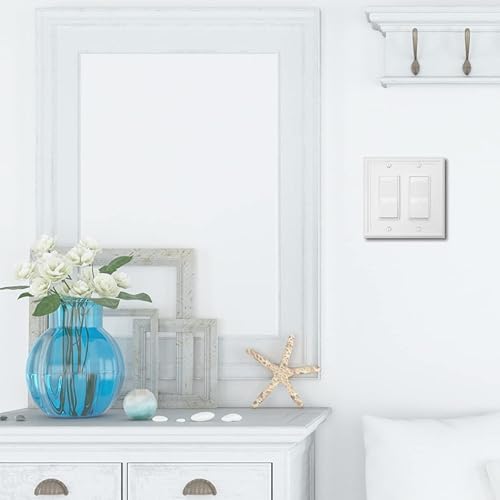 Miniatura 5 de Luca - Placa de pared de metal para interruptor de luz de decoración doble, paquete de 2 unidades, basculante doble de 2 segmentos, para interruptor