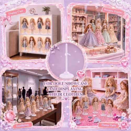 Image of 100 Pcs Acrylic Doll Stands Display Holder Action Figure Stand, White