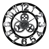 Gute Qualität: Stabile Holzrahmen machen unsere Uhr umweltfreundlich. Es gibt eine Farbschicht im Deckel des wanduhr, die ihn gegen Feuchtigkeit und Verformung machen. Nachdem Sie es an der Wand installiert haben, läuft es flüssig.