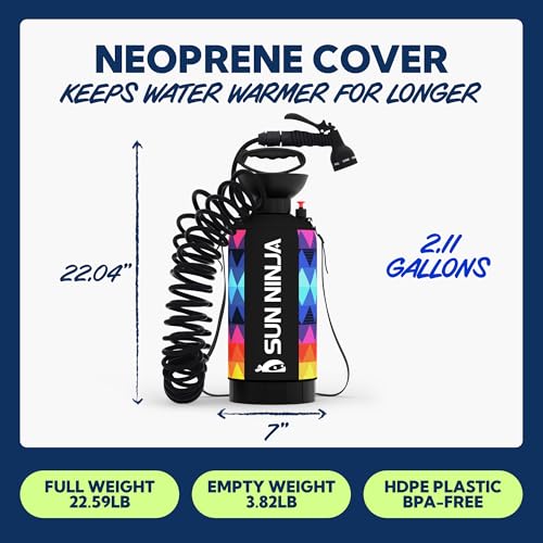 Image of SUN NINJA Portable Shower, Camping Shower with 7 Mode Shower Head