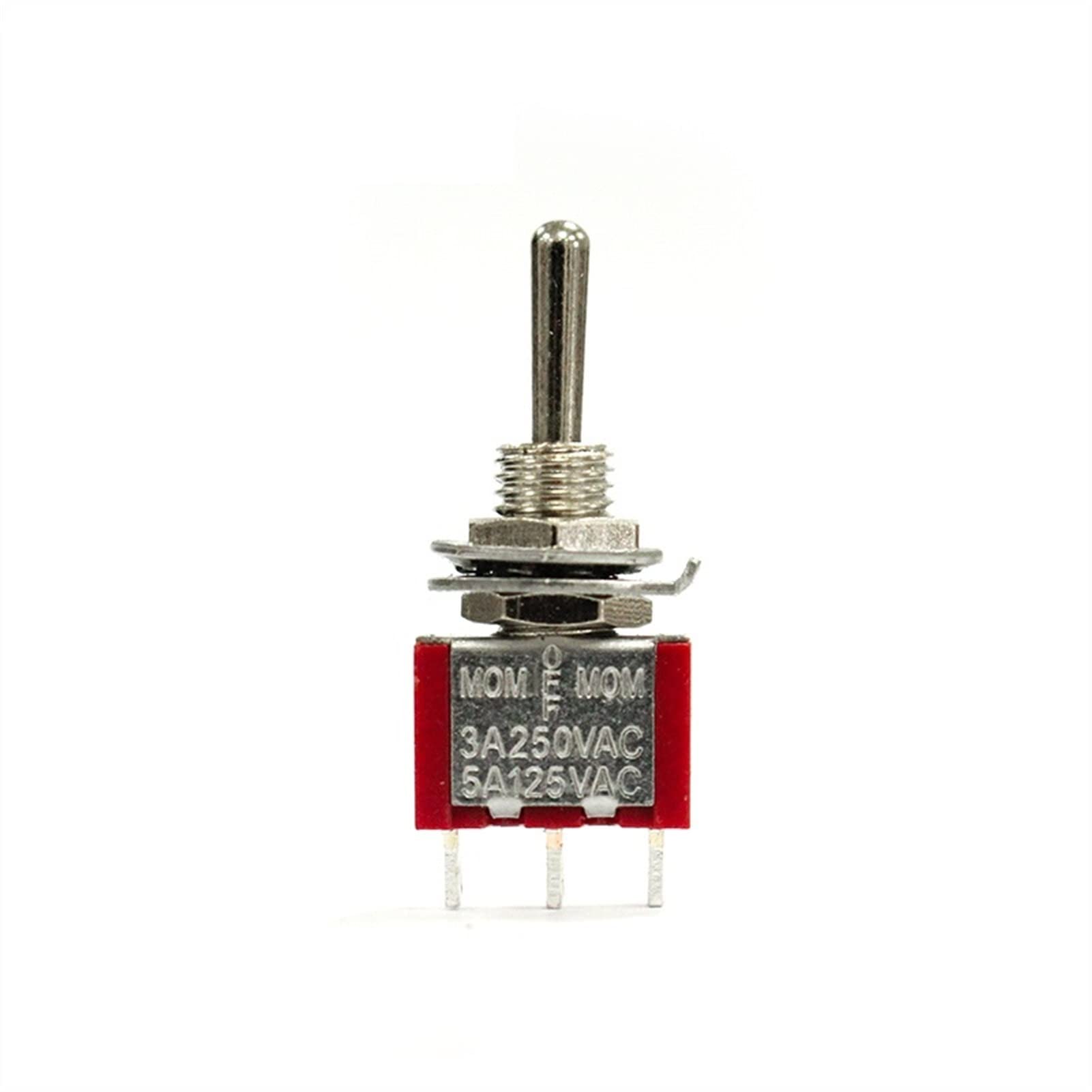 Interrupteur à Bascule Miniature - 10Pièces - Réinitialisation Unilatérale - 3 Broches - 6mm - Pour Électronique/DIY