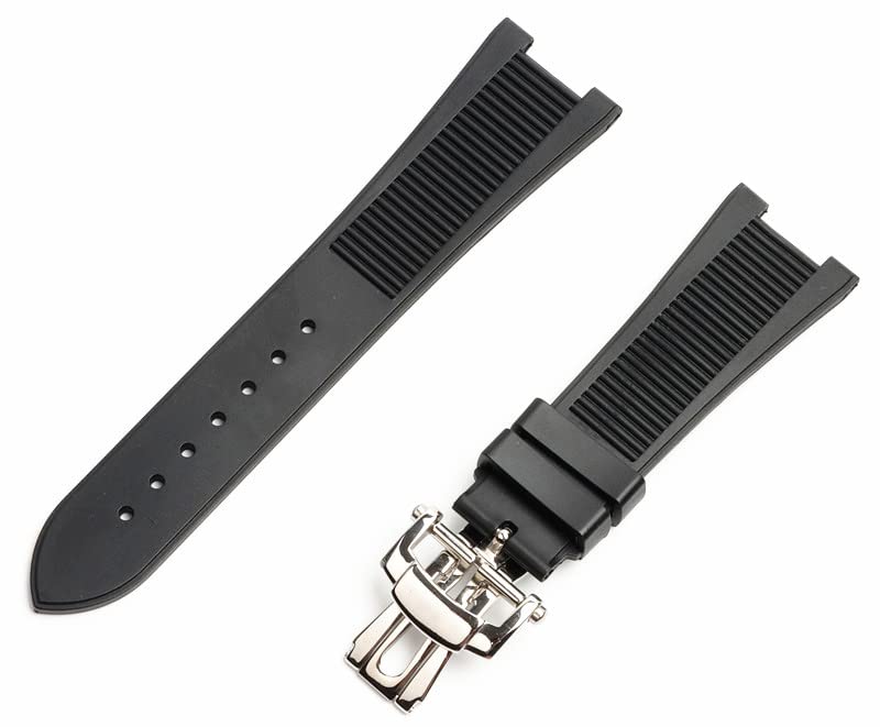 Bracelet caoutchouc pour Patek Philippe Nautilus 25 mm évitez l'usure avec la boucle pliable