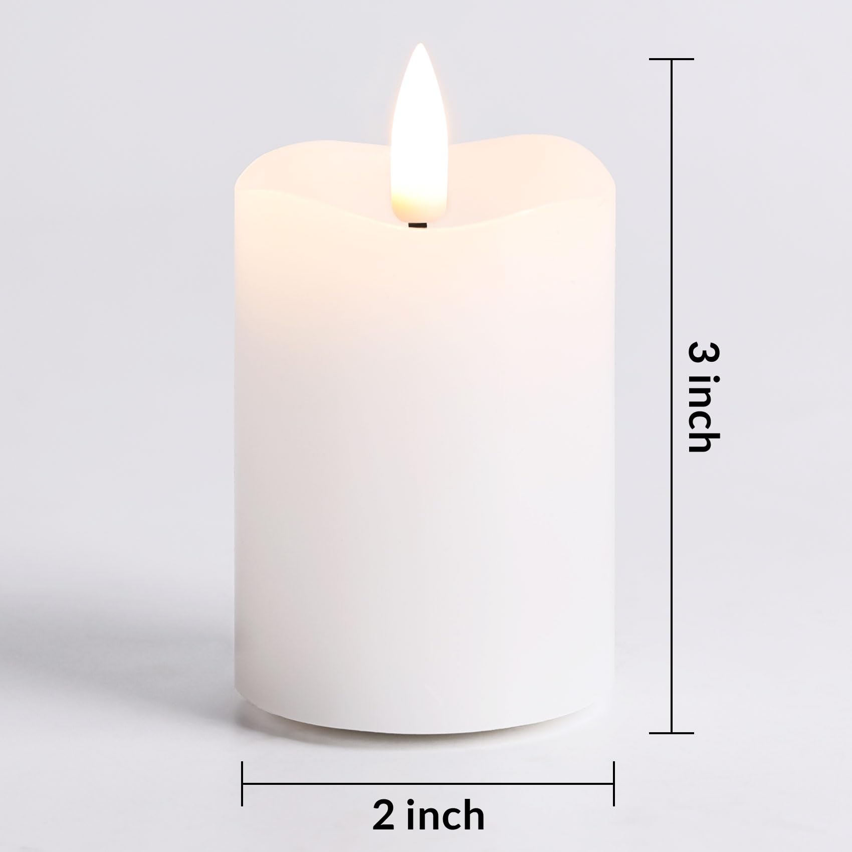 Candele votive bianche senza fiamma con batterie a distanza, 5,1 x 7,6 cm, piccole candele a LED in cera tremolanti, set da 6
