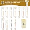 MossFlos 12 pc Kitchen Cooking Utensils Set - White