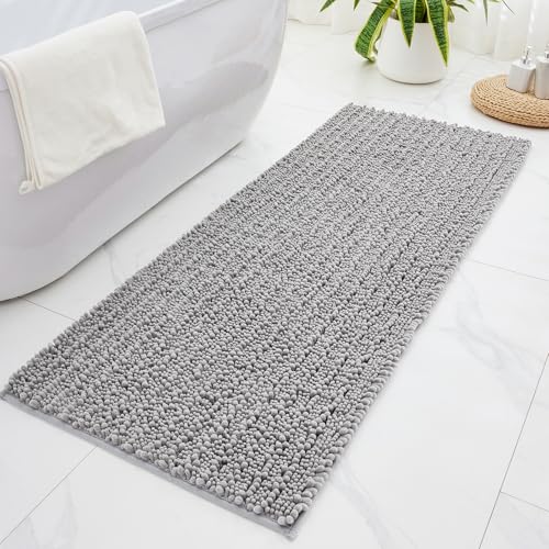 Disolla Bathroom Runner Rug 70x24, Chenille Extra Long Bath Mat, Grey by Disolla - Used condition - Image 7