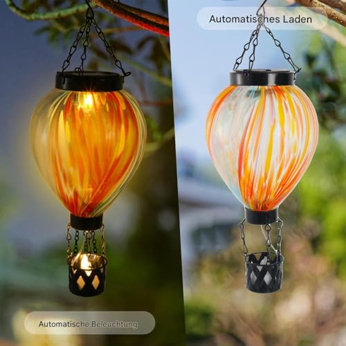Éclairage solaire montgolfière pour baliser allée et terrasse