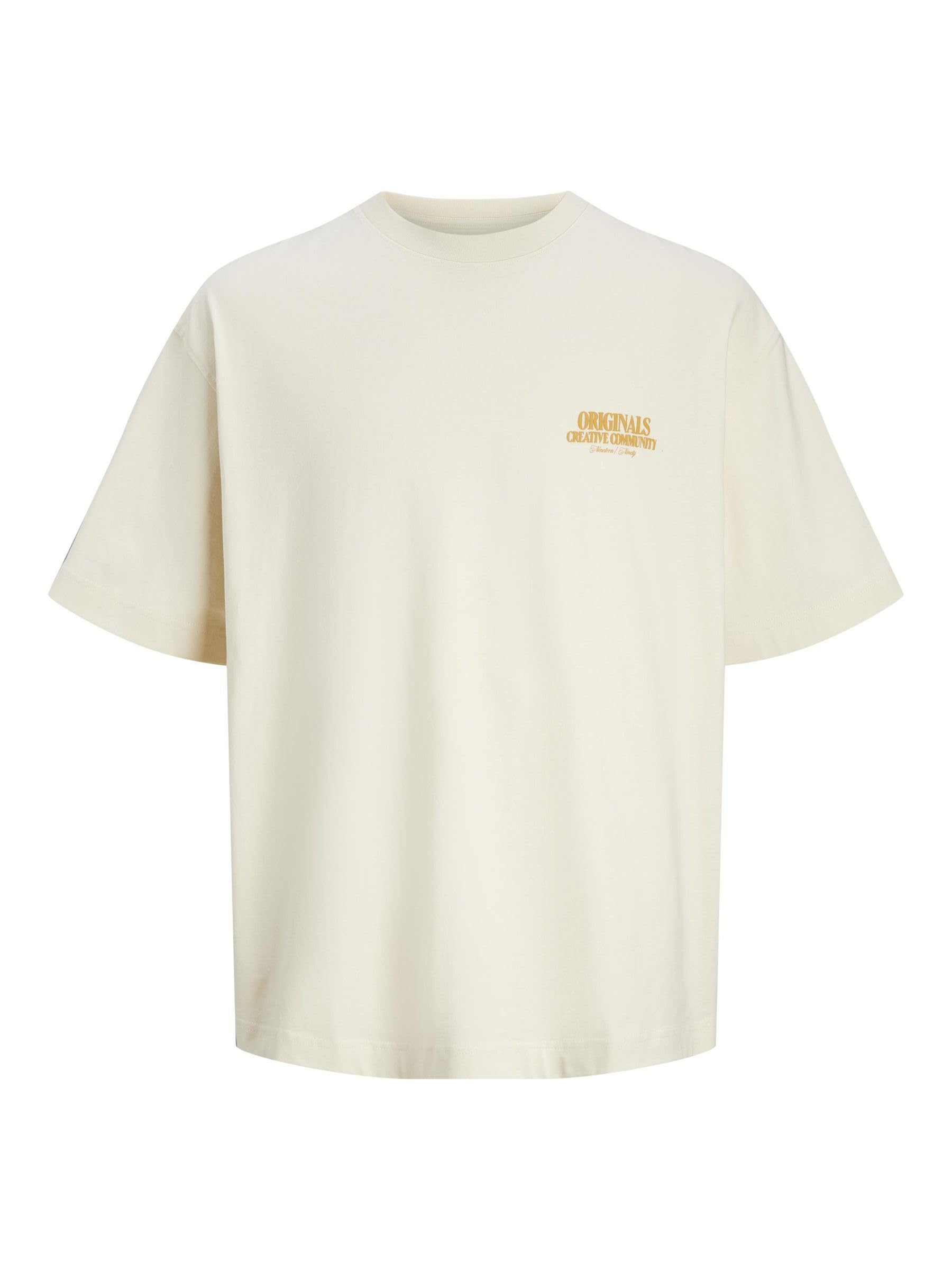 JACK & JONES Jorroxbury Type Tee SS Crew Neck, Antique White, M