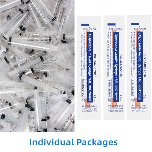 10 Pcs 1Ml Plastic Syringes Colostrum Syringe 1ml Syringes Individually 30G*8mm Multi Purpose Precision Distribution Measuring Tools - Image 5