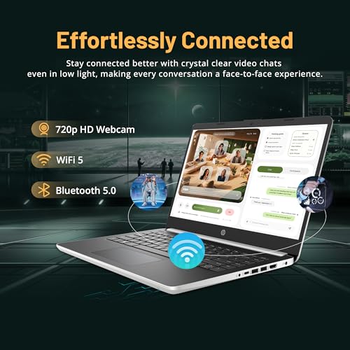 Image of HP 14'' FHD Laptop, Intel Pentium Silver N5000, 4GB DDR4 RAM, 224GB Storage(64GB eMMC + 160GB Docking Station Set), Intel UHD Graphics, Wi-Fi 5, 720p Webcam, Windows 10 S, Silver
