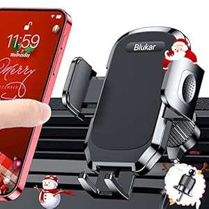Blukar Car Phone Holder, Air Vent Car Phone Mount Cradle 360° Rotation – 2022 Upgraded Super Stable Hook Clip – One…