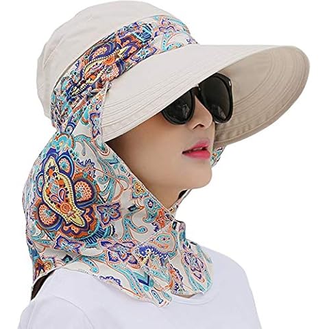 AIDIER Roll Up Wide Brim Sun Visor con Protector de Cuello Cover