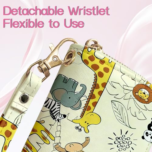 Image of Girls Wallet for Kids, Kids Wallet for Girls 6-8 8-10 10-12, Small Cute Zoo Leather Toddler Purse with Wristlet and Coin Pocket, Christmas Stocking Stuffers Birthday Gift for Teen Girls