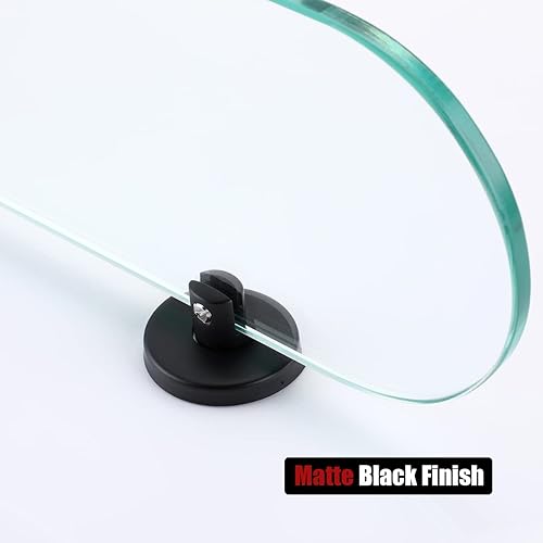 Miniatura 10 de JQK Estante de vidrio para baño dorado, almacenamiento de ducha de vidrio templado de 12 x 5 pulgadas, montaje de pared dorado cepillado de acero