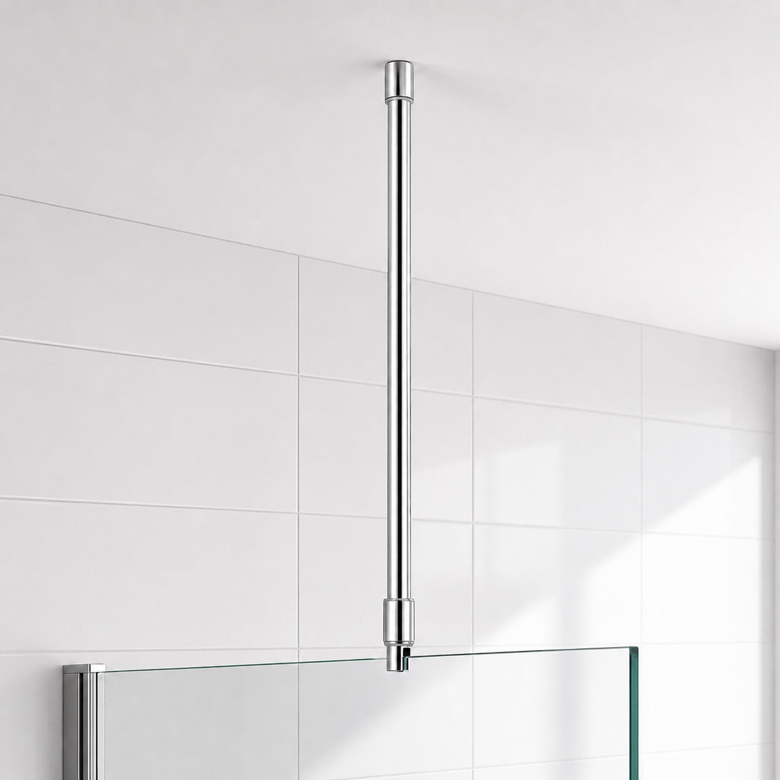 Barre Stabilisation pour Douche, 56 cm Barre Fixation en Acier Inoxydable 304 pour Parois Douche avec Articulation Pivotante à 360° Support pour Paroi Douches pour Verre 6 à 10 mm