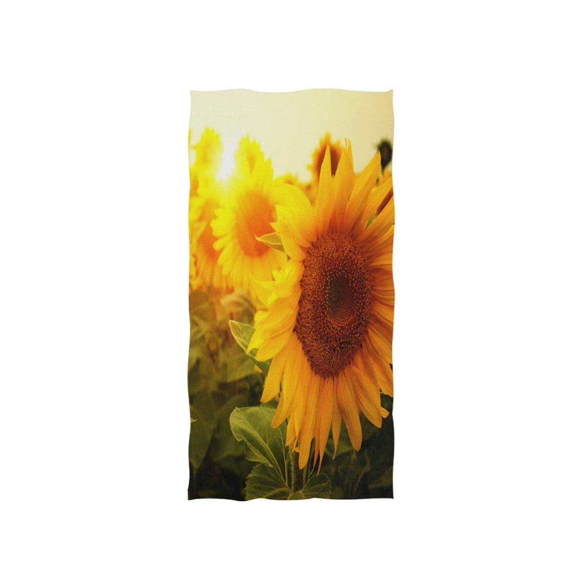 Naanle Sunflower Field Sun Bright Sunshine Floral Print Soft Bath Towel Absorbent Hand Towels Multipurpose for Bathroom Hotel Gym and Spa 30