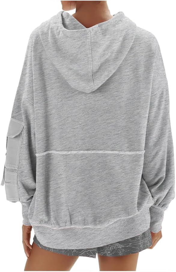 Womens 2025 Fall Oversized Casual Hoodies Trendy Hooded Sweatshirts Y2k Winter Pullover Tops With Pockets - Image 5