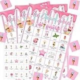 Kavoc Ice Cream Bingo Game for 24 Players - Party Games Cards for Adults, Baby Shower, Summer Holidays - Ice Cream Party Supplies