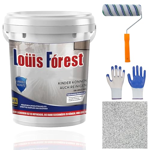 Louis Forest Peinture pour sol en résine époxy, peinture à sable époxy pour le béton, le revêtement de sol Louis Forest Fl-oor Coating, Pintura Epoxica Para Pisos, imperméable et antidérapant (gris) Louis Forest Peinture pour sol en résine époxy, peinture à sable époxy pour le béton, le revêtement de sol Louis Forest Fl-oor Coating, Pintura Epoxica Para Pisos, imperméable et antidérapant (gris)