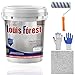 Gienslru Epoxy Colored Sand Floor Paint, Louis Forest Epoxy Fl-oor Pa-int, Epo-xy Floor Paint for Concrete, High Gloss Marble Effect Epo-xy Floors Coating, Garage Fl-oor Waterproof (Gray)
