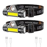 Lsnisni Rechargeable Headlamp 2-Pack, Super Bright & Lightweight LED Headlamp, Adjustable Angle &...