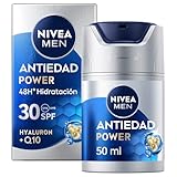 NIVEA MEN Hyaluron Crema Hidratante Antiedad FP30 50 ml - Cuidado Facial para Hombre - Ácido Hialurónico y Coenzima Q10 - Estimula la Producción de Colágeno - 48 h Hidratación - Todo Tipo de Piel