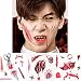 IBLUELOVER 10 Feuilles Halloween Tatouage Temporaire Autocollant Maquillage Accessoires Halloween Zombie Vimpire Fausse Plaie Sang Blessure Autocollant Tatouage pour Cosplay Déguisement Props