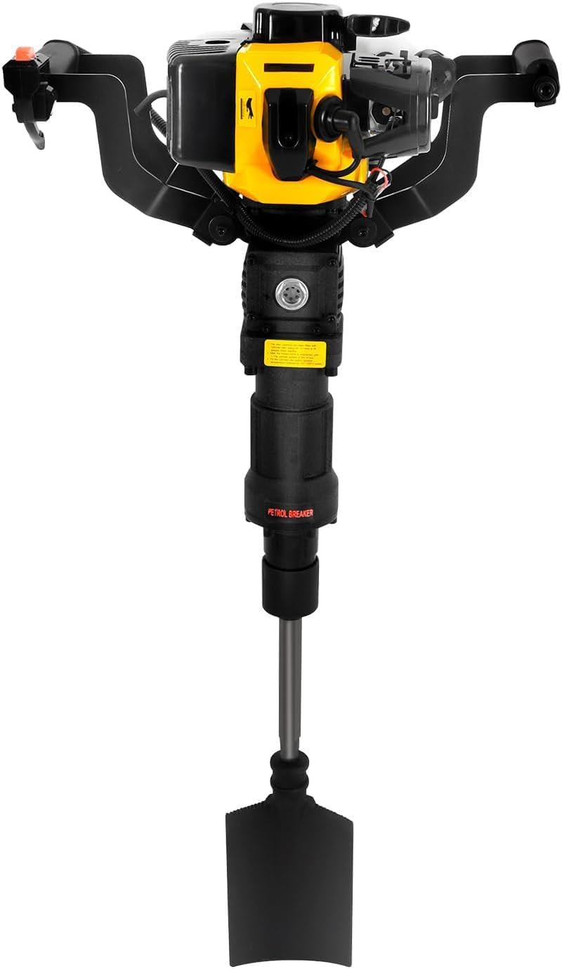 52cc 2-Stroke Gas Powered Planting Shovel Digger,1250W Handheld Tree Digging Machine, Single Cylinder Portable Excavator Shovel Garden Tree Digger,for Fast Digging,Garden, Farm