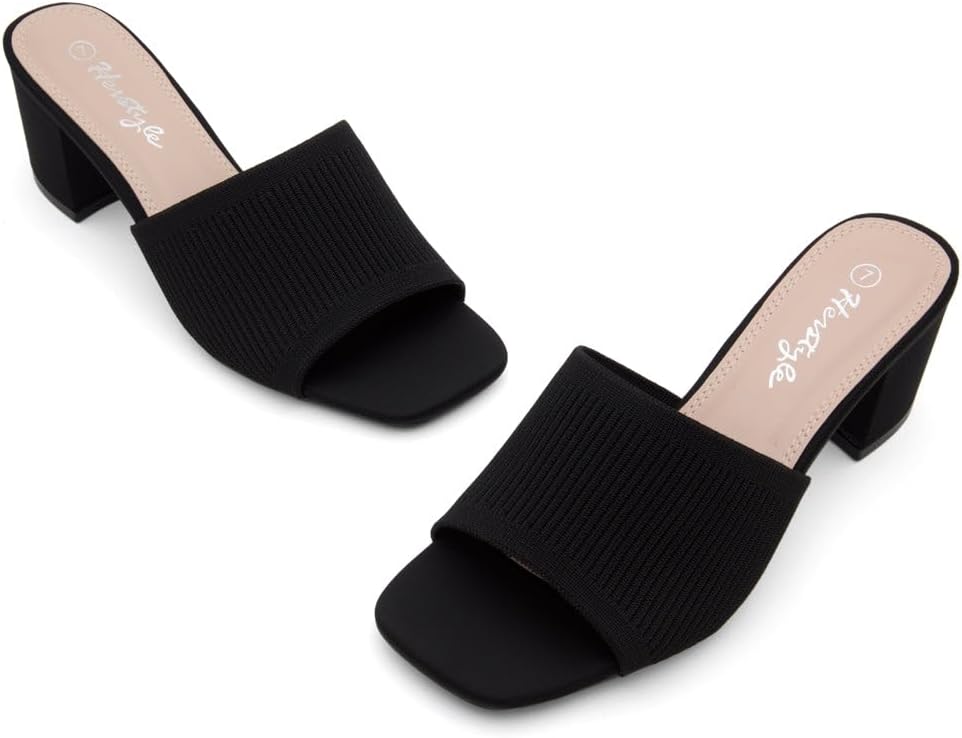 Herstyle Low Block Heels for Women – Slip-On Mules, Square Open Toe 2.5 Inch Comfort Chunky Heeled Sandals, Trendy 2025 Casual Dress Pumps Shoes for Party, Wedding & Office - Image 4