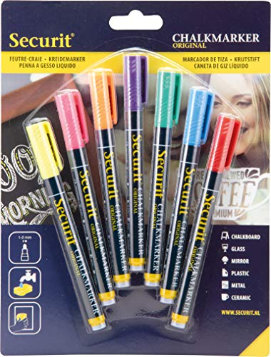 Securit Krijtstift dun 2-6 mm puntdikte, wit Stuk 2 stuks