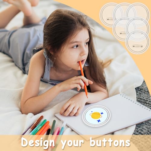 DSYIL 20 Pack Acrylic Buttons Pin Badge, 3 Inches Button Maker Blanks, Clear Pin Buttons for Crafts Supplies and DIY Party Projects