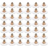 Milisten 100 Piezas Cierres de Pendientes Seguros de Aleación Kc Oro para Pendientes de Botón, Tapones para Orejeras Diy, Accesorios para Fabricación y Reparación de Joyería