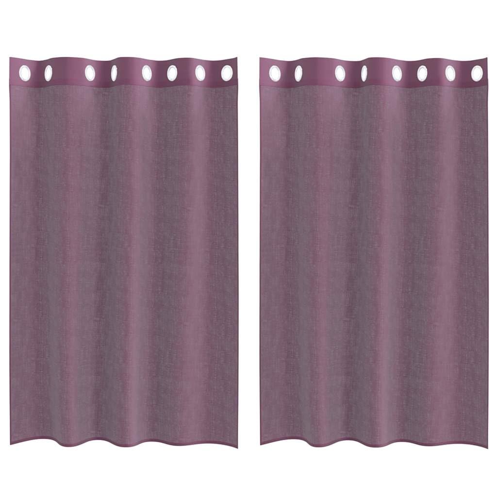 vidaXL Voile Curtains with Grommets 2 pcs Purple 140x175 cm, net curtain, sheer curtain, window voile, window treatment, voile sheer curtain