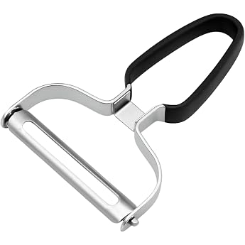 leruiyezs Extra Wide Peeler, Potato Peeler, 15 x 10 cm, Black Peeler, Vegetable Peeler, with Sharpened Blade on Both Sides, f
