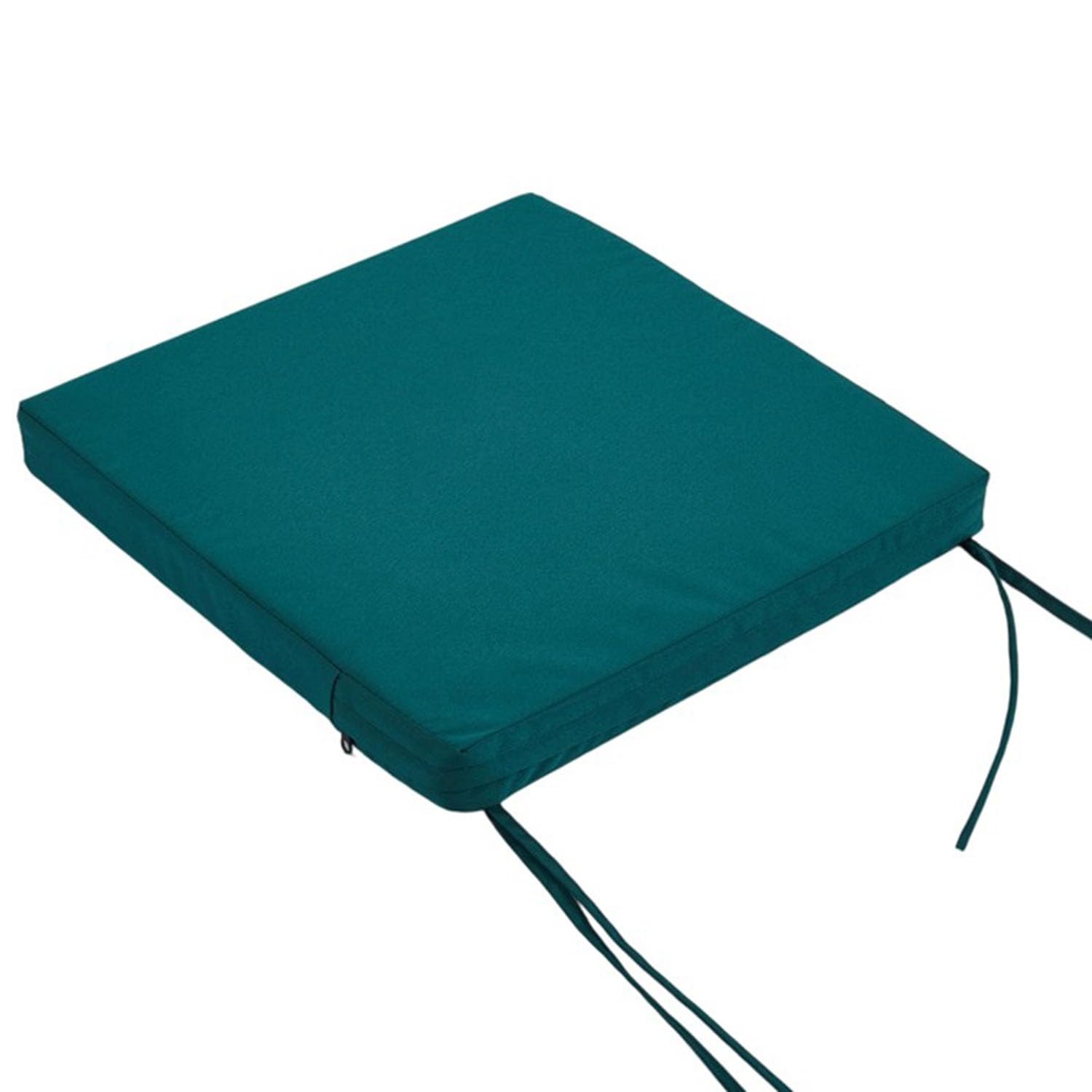 JORTUIO Outdoor Chair Cushions Waterproof Patio Chair Seat Cushions 14/15/16/18/20inch Chair Pads with Ties for Outdoor Furniture, for Garden Chair Cushion Replacement(Dark Green,50x50x8cm)