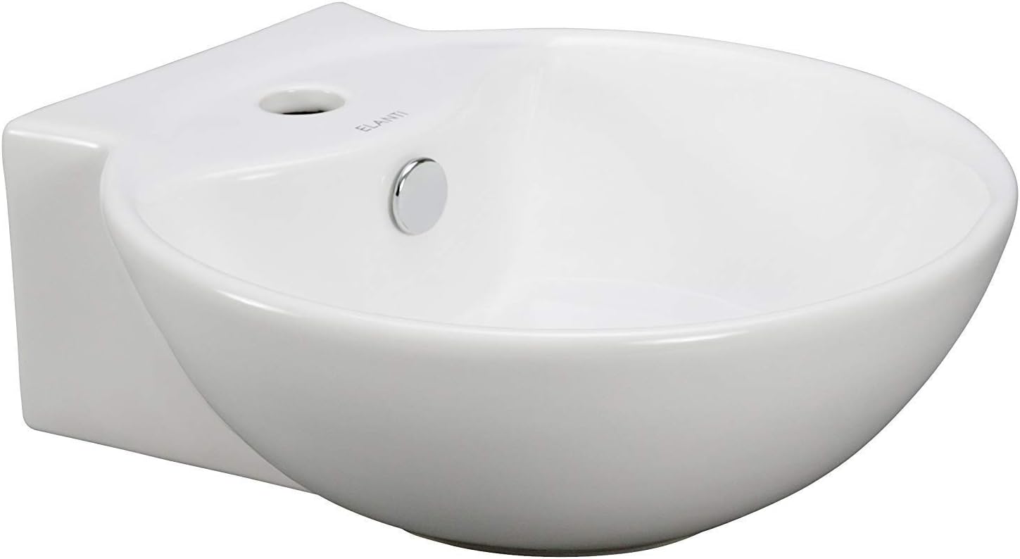 EC9819 Deep Bowl Sink, Wall Mounted, UPC Certified, Mounting Hardware Included, 17" L x 17 ¼" W x 6" H, White Porcelain