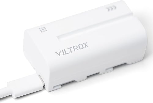 Miniatura 3 de VILTROX Paquete de 2 baterías recargables de iones de litio con puerto USB-C de 2200 mAh NP-F550 para luz de videoconferencia VILTROX 116T 200T