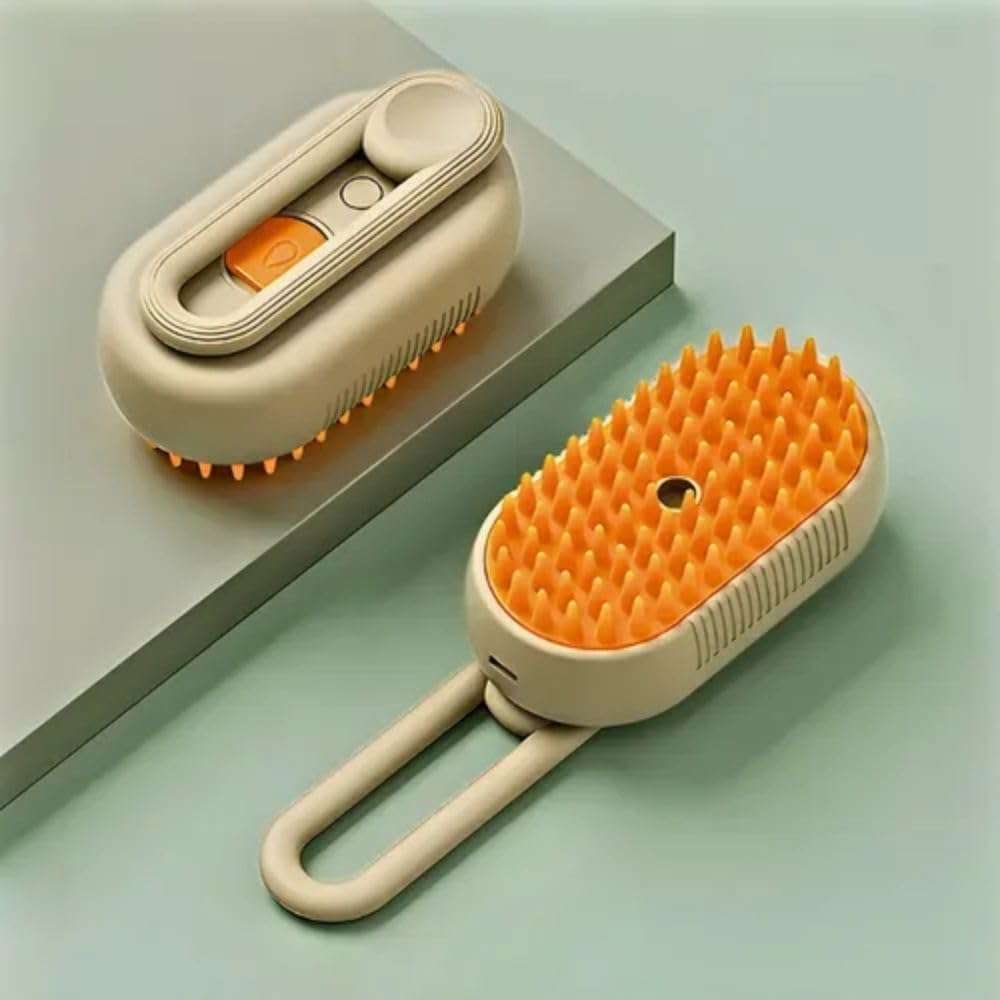 Escova Pet 3 em 1 A Vapor Para Remoção De Pelos Ideal Para Cães e Gatos Recarregável Premium