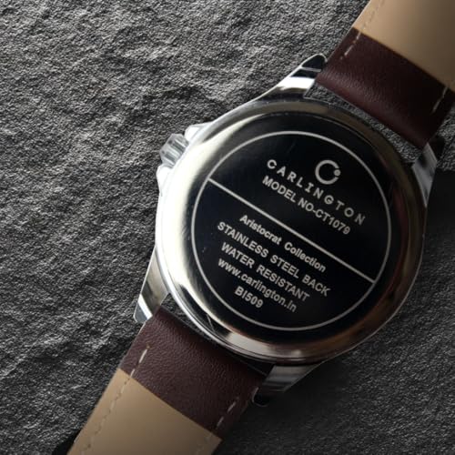 Image of Carlington Aristocrat Series Analog Watches for Men with Premium Leather Strap - CT 1079