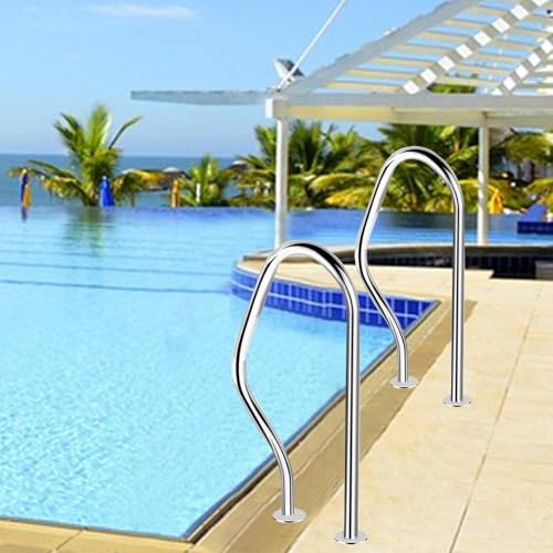 Pasamanos de piscina de acero inoxidable para piscinas de interior/exterior, riel antideslizante de entrada y salida para spa y parque acuático