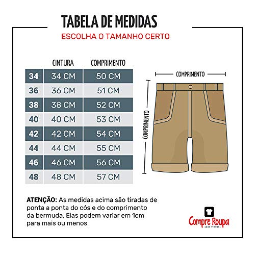 Kit com 3 Bermudas Jeans Masculinas Slim Com Elastano Tamanho:44
