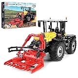 Technik 4-in-1 Traktor Modell - Landwirtschaftlicher Lader und Pflug und Schwere Egge und Mähdrescher. Der Traktor enthält viele realistische Details und Funktionen, insbesondere sind einige kleine Details sehr schön umgesetzt. (2x L Motoren, 1x M Motor, 1x Servomotor, 1x Fernbedienung und 1x Lithium-Akku-Box)