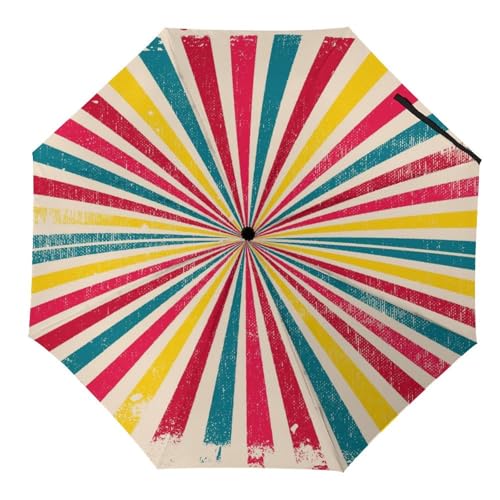 Parapluie pliant poisson rayé automatique et compact pour le voyage