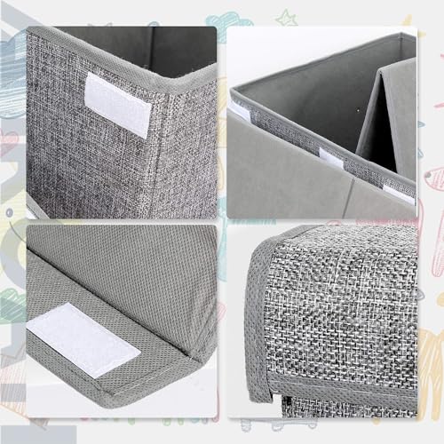 صندوق العاب كبير 63 × 33 × 40 سم مع غطاء ومقبض، صناديق تخزين العاب قابلة للطي، منظم قوي للاطفال البنات والاولاد والحضانة وغرفة اللعب والحمام وغرفة المعيشة من امروه