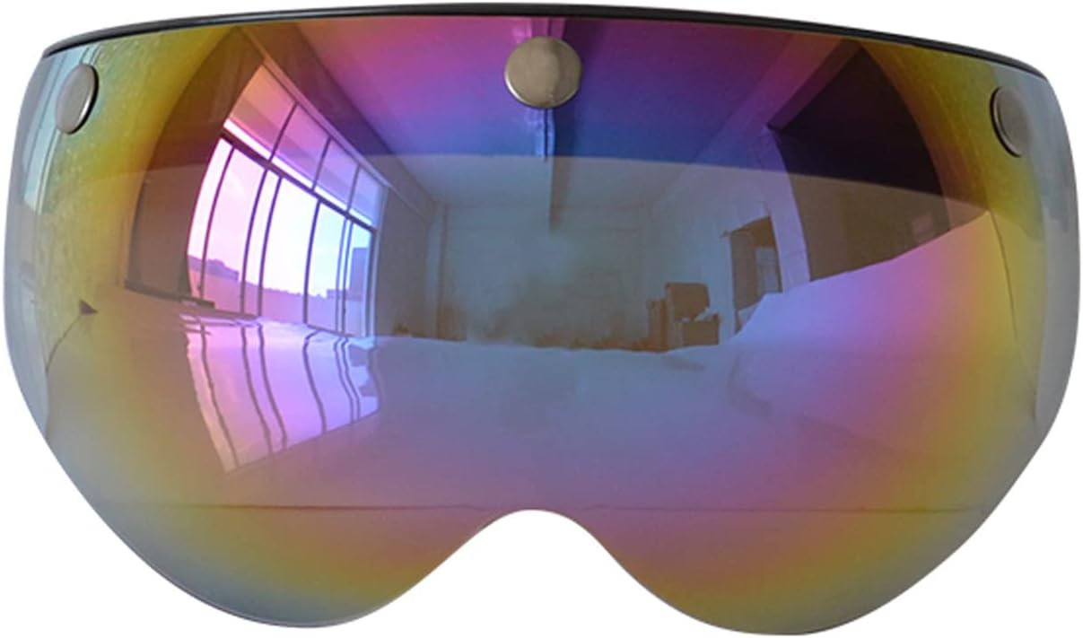 Helmets Lens,Motorcycle Anti-UV Anti-Scratch Helmets Lens Retro Fashion Visor Wind Shield Lens Universal for Standard 3-Snap Open Face Helmets