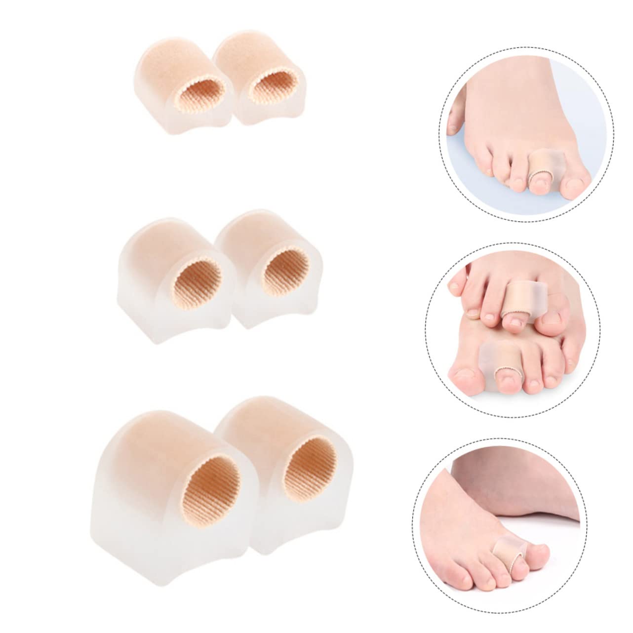 Gatuida 3 Pairs Reusable Toe Separators Comfortable SEBS Bunion for Toe Alignment for Women Soft Cover Tool for Foot Pain Relief and Alignment